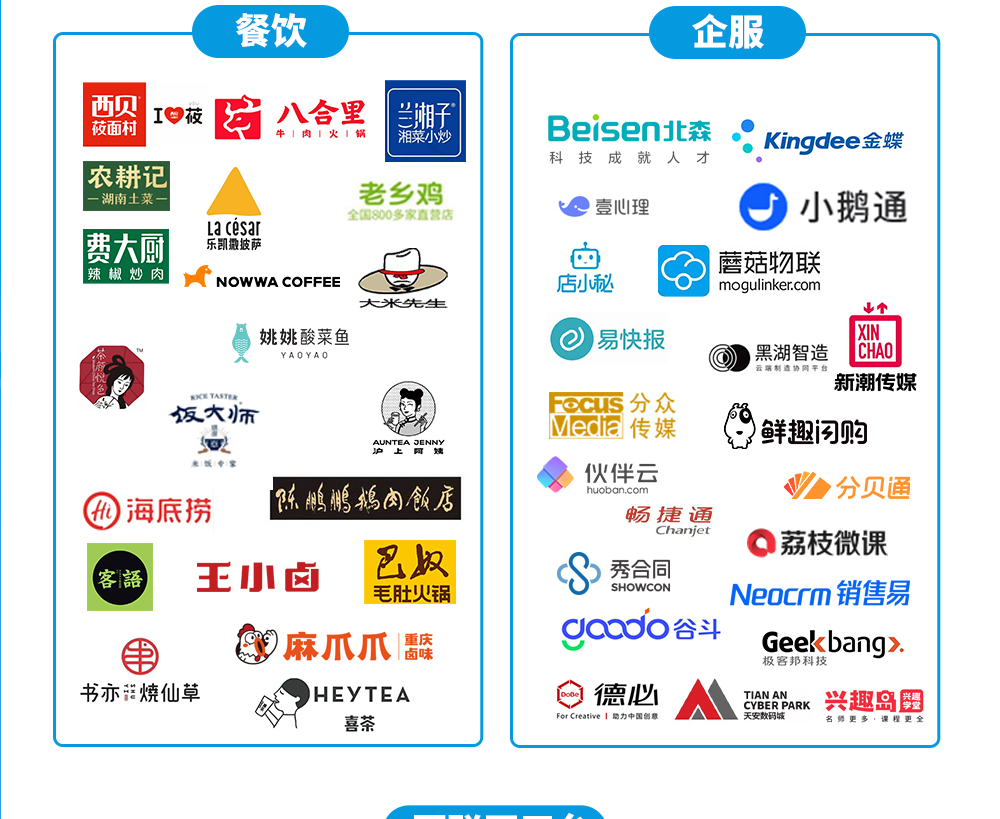 部分学友企业代表(餐饮 / 企服)